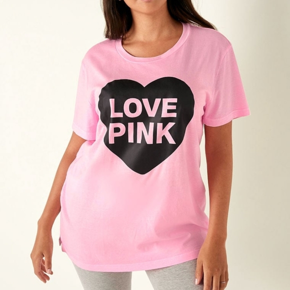 pink t shirt womens victoria secret